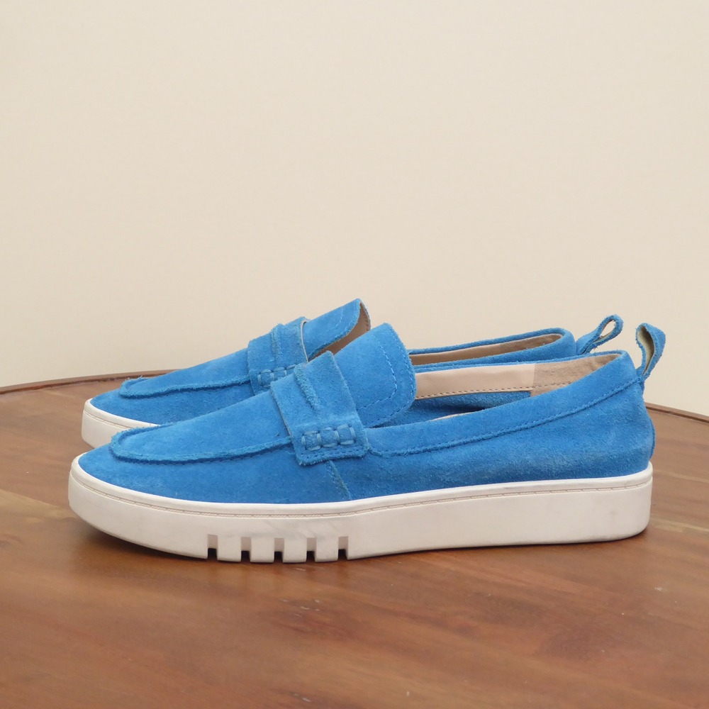 Vionic Women Blue Suede Chantel Penny Loafer Sneakers Size 7.5 - Picture 4 of 9
